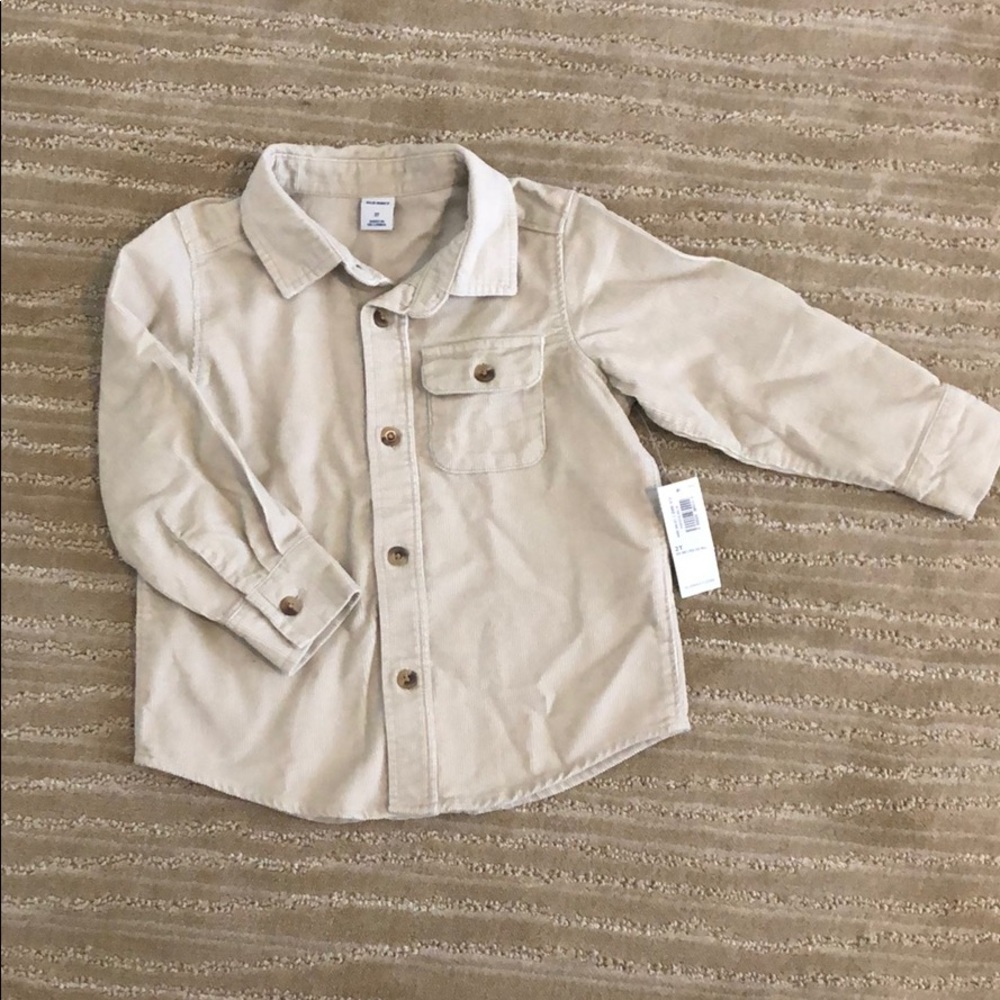 Boys button-down textured shirt
